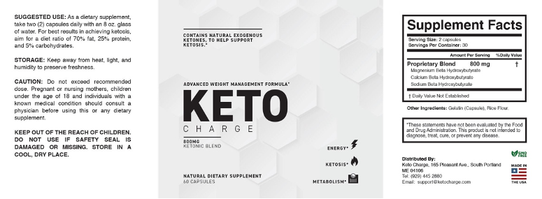 keto charge supplement facts