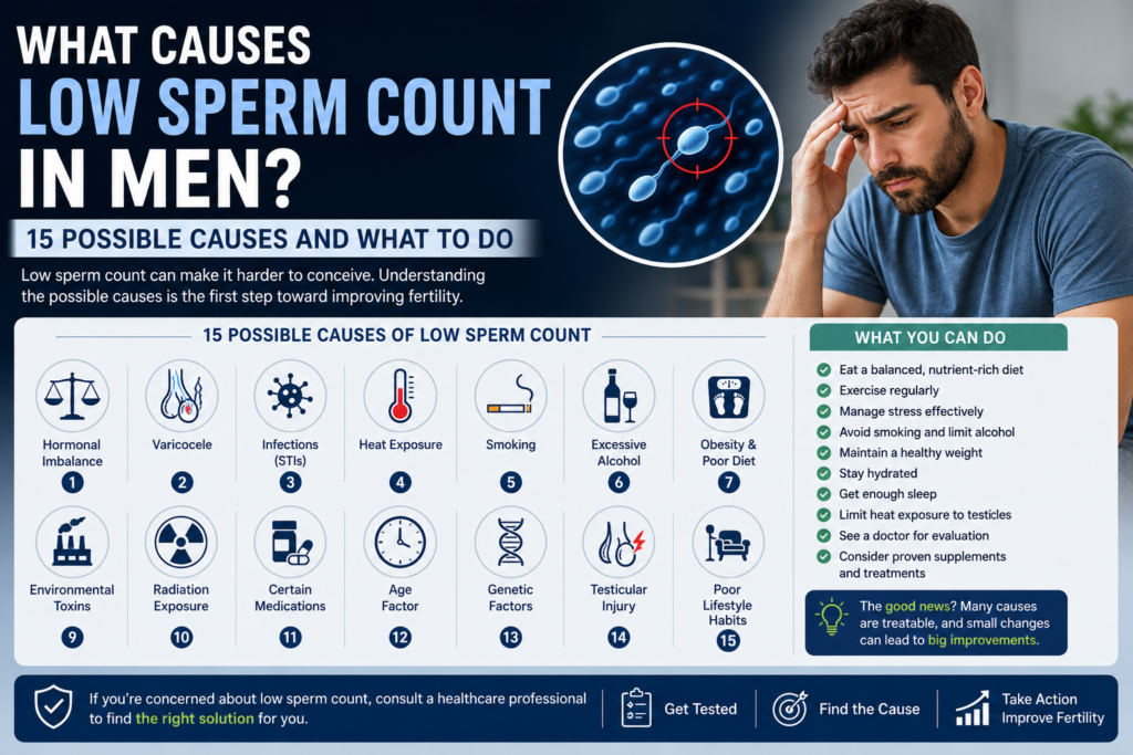 What Causes Low Sperm Count in Men? 15 Possible Causes and What to Do